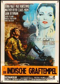 8p074 INDIAN TOMB Italian 1p 1959 Fritz Lang, art of sexy Debra Paget by Martinati!
