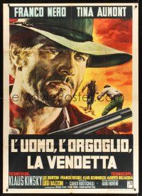 8p118 PRIDE & VENGEANCE Italian 1p '67 art of Franco Nero as Django by Renato Casaro!