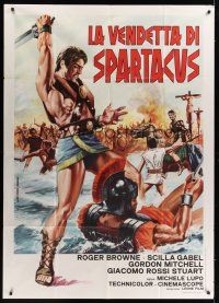 8p124 REVENGE OF SPARTACUS Italian 1p R70s Michele Lupo's La vendetta di Spartacus, cool art!