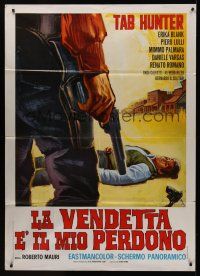 8p174 VENGEANCE IS MY FORGIVENESS Italian 1p '68 art of gunman standing over dead guy by Deamicis!