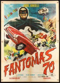 8p206 FANTOMAS Italian 2p '64 art of master thief Jean Marais by Enrico De Seta!