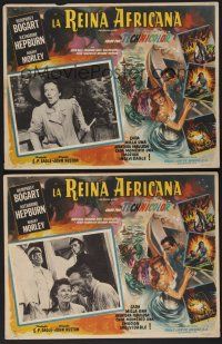 8r103 AFRICAN QUEEN 8 Mexican LCs '52 different border art of Humphrey Bogart & Katharine Hepburn!