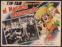 8r132 EL MARIACHI DESCONOCIDO Mexican LC '53 wacky artwork of Tin-Tan with sexy girls!