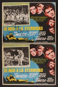 8r114 FROM HERE TO ETERNITY 2 Mexican LCs '53 Burt Lancaster, Deborah Kerr, Frank Sinatra!