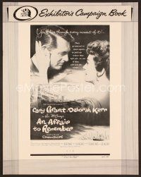 8r175 AFFAIR TO REMEMBER pressbook '57 close-up art of Cary Grant about to kiss Deborah Kerr!