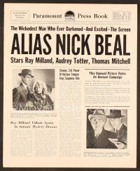 8r177 ALIAS NICK BEAL pressbook '49 Ray Milland must murder Thomas Mitchell for Audrey Totter!