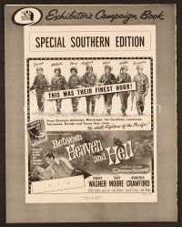 8r199 BETWEEN HEAVEN & HELL special southern edition pressbook '56 Robert Wagner, sexy Terry Moore!