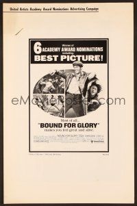 8r213 BOUND FOR GLORY pressbook '76 David Carradine as folk singer Woody Guthrie!