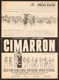 8r237 CIMARRON pressbook '60 directed by Anthony Mann, Glenn Ford, Maria Schell, cool art!
