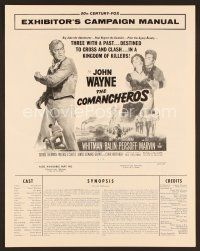 8r240 COMANCHEROS pressbook '61 cowboy John Wayne, directed by Michael Curtiz!