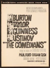 8r241 COMEDIANS pressbook '67 Richard Burton, Elizabeth Taylor, Alec Guinness & Peter Ustinov!