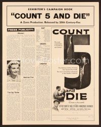 8r248 COUNT FIVE & DIE pressbook '58 Jeffrey Hunter, Annemarie Duringer, English spies!