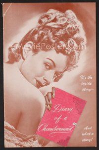 8r261 DIARY OF A CHAMBERMAID pressbook '46 true confessions of sexy untrue Paulette Goddard!
