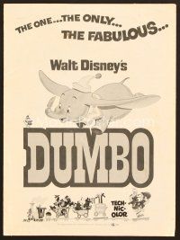 8r272 DUMBO pressbook R76 colorful art from Walt Disney circus elephant classic!