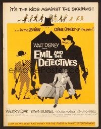 8r279 EMIL & THE DETECTIVES pressbook '64 Walt Disney, Walter Slezak, cool artwork!