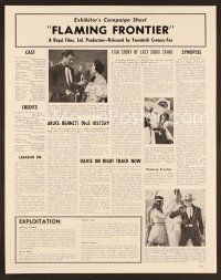 8r292 FLAMING FRONTIER pressbook '58 Bruce Bennett fought the blazing hatred of two nations!