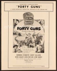 8r299 FORTY GUNS pressbook '57 Samuel Fuller, Barbara Stanwyck & Barry Sullivan on horseback!