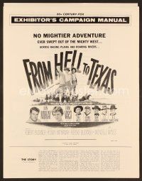8r303 FROM HELL TO TEXAS pressbook '58 cool full-length art of Don Murray w/rifle, Diane Varsi!