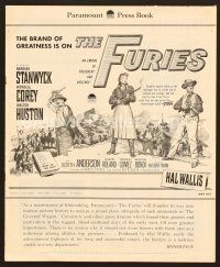 8r306 FURIES pressbook '50 Barbara Stanwyck, Wendell Corey, Walter Huston, Anthony Mann directed!