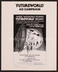 8r307 FUTUREWORLD pressbook '76 AIP, a world where you can't tell the mortals from the machines!