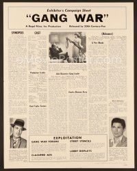 8r309 GANG WAR pressbook '58 young mobster Charles Bronson in a city that is Hell in concrete!