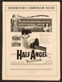 8r327 HALF ANGEL pressbook '51 Loretta Young, Joseph Cotten, confessions of a lady sleepwalker!