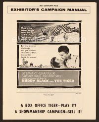 8r332 HARRY BLACK & THE TIGER pressbook '58 cool art of tiger, hunter Stewart Granger!