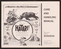 8r333 HATARI pressbook '62 Howard Hawks, great artwork images of John Wayne in Africa!