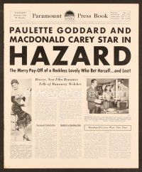 8r335 HAZARD pressbook '48 sexy Paulette Goddard, Macdonald Carey!