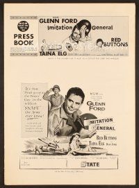 8r360 IMITATION GENERAL pressbook '58 soldiers Glenn Ford & Red Buttons + sexy Taina Elg!