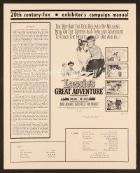 8r376 LASSIE'S GREAT ADVENTURE pressbook '63 most classic Collie dog & boy in hot air balloon!