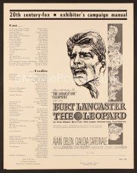 8r384 LEOPARD pressbook '63 Luchino Visconti's Il Gattopardo, cool art of Burt Lancaster!