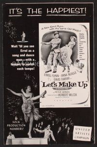 8r385 LET'S MAKE UP pressbook '56 Errol Flynn dances with Anna Neagle!