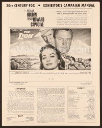 8r386 LION pressbook '63 headshots of William Holden, Trevor Howard & Capucine!