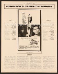 8r387 LISA pressbook '62 Stephen Boyd, Dolores Hart, Leo McKern!