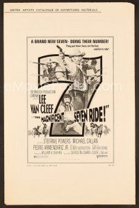 8r400 MAGNIFICENT SEVEN RIDE pressbook '72 art of cowboy Lee Van Cleef firing six-shooter!