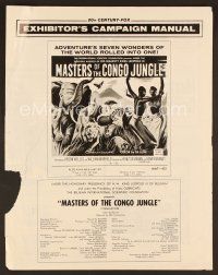 8r418 MASTERS OF THE CONGO JUNGLE pressbook '60 the beginnings of man & beast!