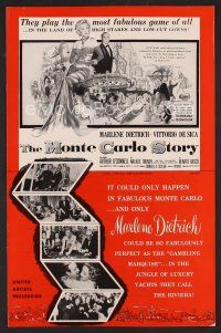 8r427 MONTE CARLO STORY pressbook '57 Dietrich, Vittorio De Sica, high stakes, low cut gowns!