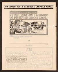 8r429 MORITURI pressbook '65 Marlon Brando & Nazi captain Yul Brynner, The Saboteur!