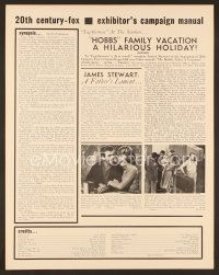8r432 MR. HOBBS TAKES A VACATION pressbook '62 wacky tourist Jimmy Stewart!