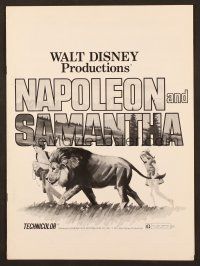 8r441 NAPOLEON & SAMANTHA pressbook '72 Disney, very 1st Jodie Foster, great art with lion!