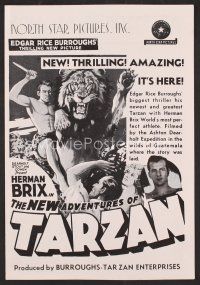 8r443 NEW ADVENTURES OF TARZAN pressbook R40s artwork of Herman Brix & chimp, jungle serial!