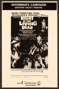 8r447 NIGHT OF THE LIVING DEAD pressbook '68 George Romero zombie classic!