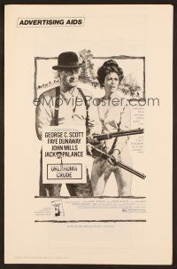 8r457 OKLAHOMA CRUDE pressbook '73 art of George C. Scott & Faye Dunaway with rifles!