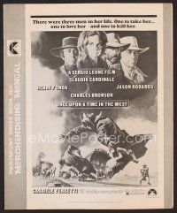 8r461 ONCE UPON A TIME IN THE WEST pressbook '69 Leone, art of Cardinale, Fonda, Bronson & Robards