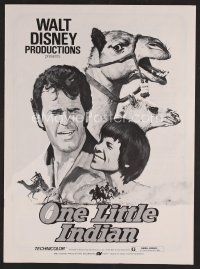 8r463 ONE LITTLE INDIAN pressbook '73 Disney, James Garner, Vera Miles, wacky camels!