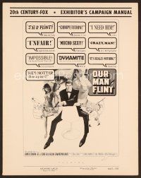 8r466 OUR MAN FLINT pressbook '66 Bob Peak art of James Coburn, sexy James Bond spy spoof!