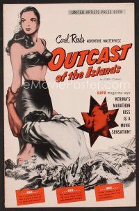 8r467 OUTCAST OF THE ISLANDS pressbook '52 full-length art of exotic sexy Kerima, Carol Reed!