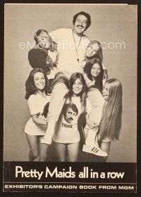 8r479 PRETTY MAIDS ALL IN A ROW pressbook '71 Rock Hudson seduces sexy high school cheerleaders!
