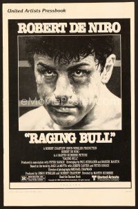 8r485 RAGING BULL pressbook '80 Martin Scorsese, classic close up boxing image of Robert De Niro!